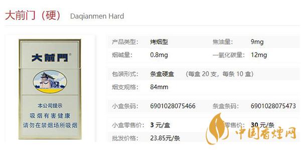 2021大前門(mén)香煙價(jià)格表和圖片 大前門(mén)香煙種類(lèi)大全一覽